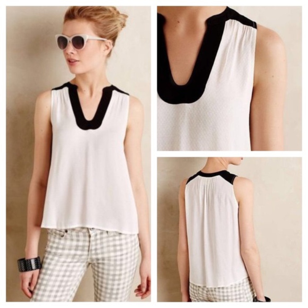 Anthropologie Maeve “Enna” Black and White Tank